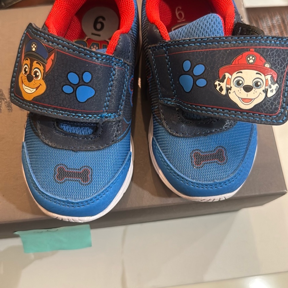 Paw Patrol Blue and Red Sneakers with Cartoon Character Patch